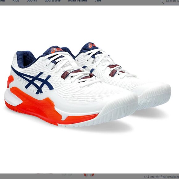 Asics Other - Near new - ASICS Men's GEL-RESOLUTION 9 Tennis Shoes = White/Orange - Size 9